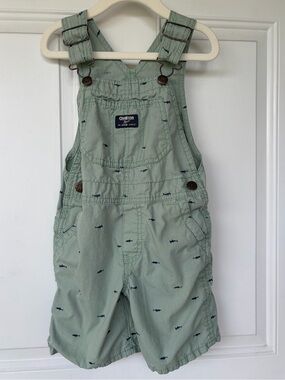 •OSH KOSH• Classic Fish Pattern Shortalls - Size 4T